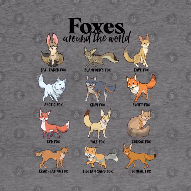 Foxes around the world - types of foxes by Modern Medieval Design